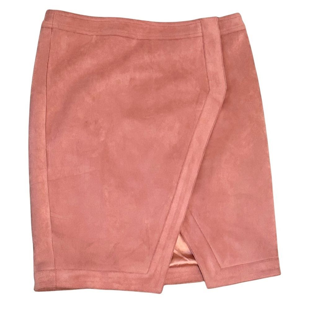 LF SEEK The Label Pink Faux Suede Wrap Skirt, Size Medium